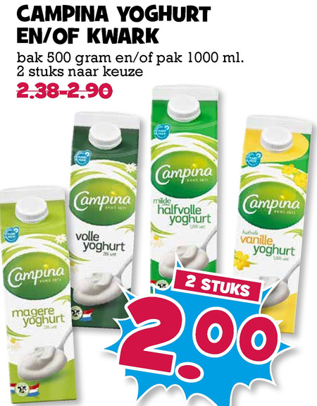 Campina   yoghurt, kwark folder aanbieding bij  Boons Markt - details