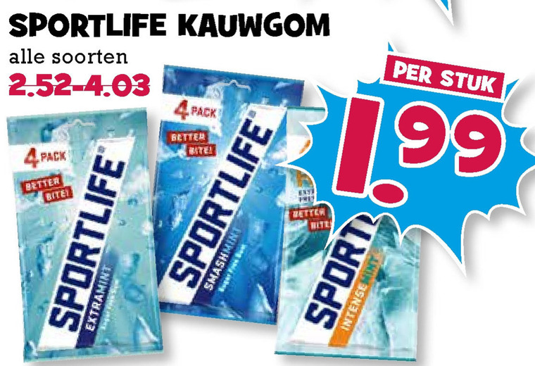 Sportlife   kauwgom folder aanbieding bij  Boons Markt - details