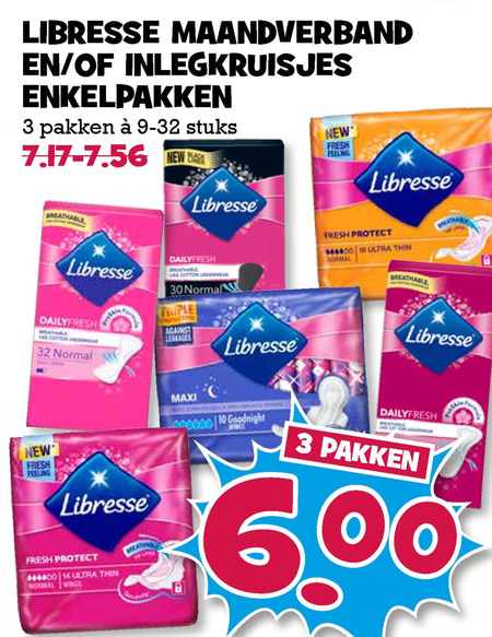 Libresse   inlegkruisjes, maandverband folder aanbieding bij  Boons Markt - details