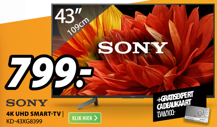 Sony   4k ultrahd televisies folder aanbieding bij  Expert - details