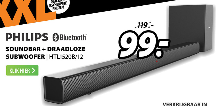 Philips   soundbar folder aanbieding bij  Expert - details