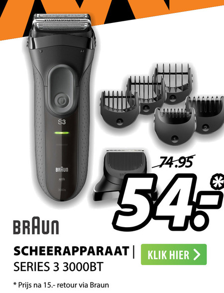 Braun   elektrisch scheerapparaat folder aanbieding bij  Expert - details