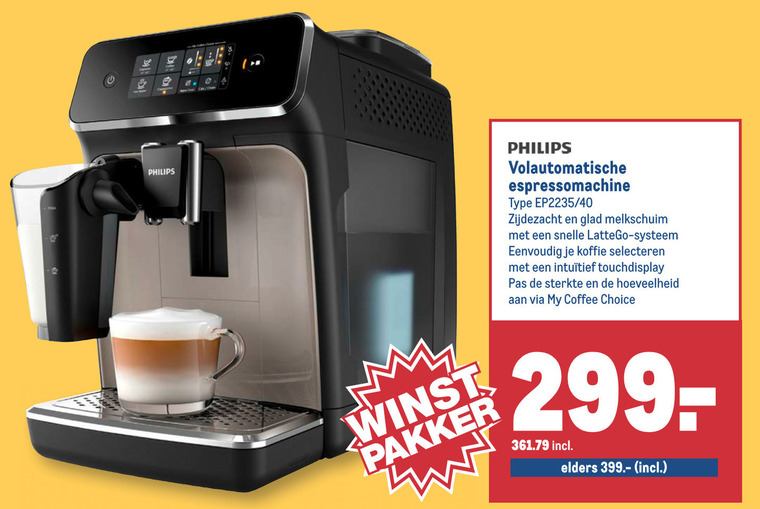 Philips   espressoapparaat folder aanbieding bij  Makro - details