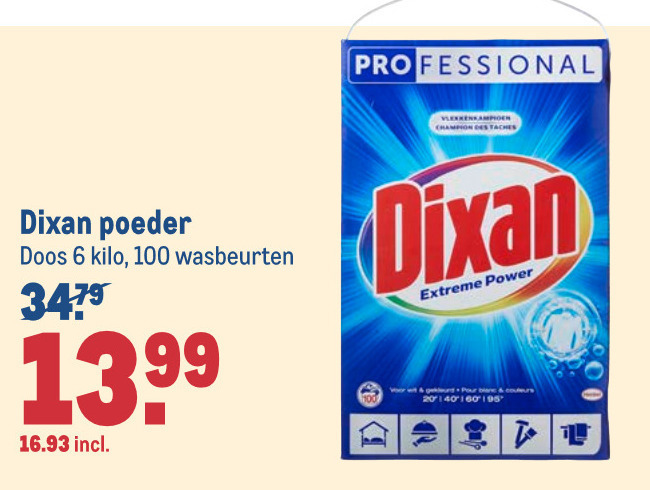 Dixan   wasmiddel folder aanbieding bij  Makro - details