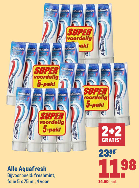 Aquafresh   tandpasta folder aanbieding bij  Makro - details