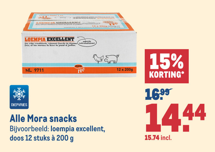 Mora   loempia, snack folder aanbieding bij  Makro - details