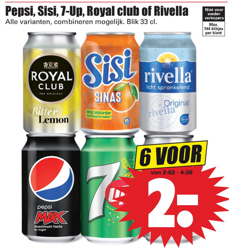 Rivella   frisdrank, cola folder aanbieding bij  Dirk - details