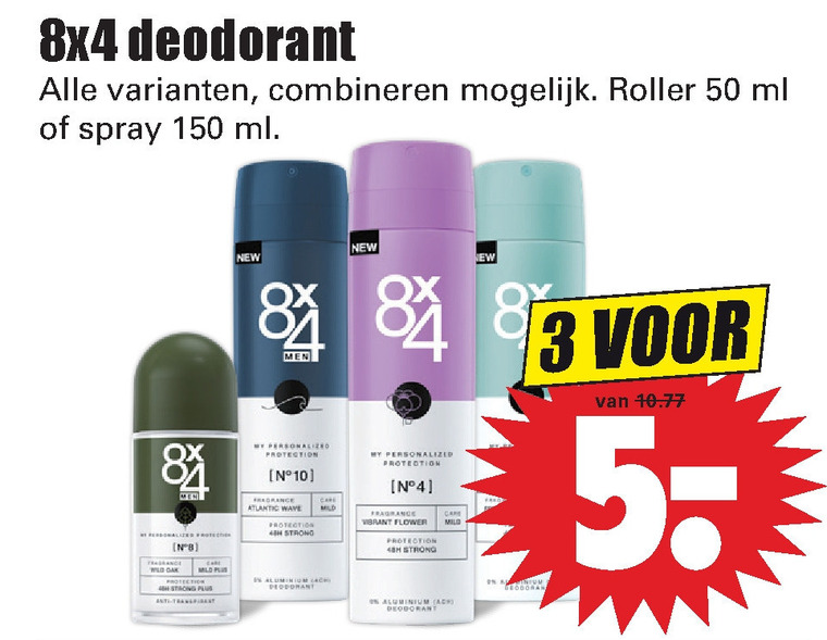 8x4   deodorant folder aanbieding bij  Dirk - details