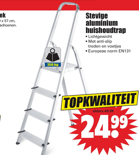 zwart lip oppakken huishoudtrap folder aanbieding bij Dirk - details