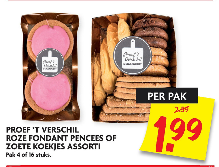 Proef t Verschil   koek, pencees  folder aanbieding bij  Dekamarkt - details