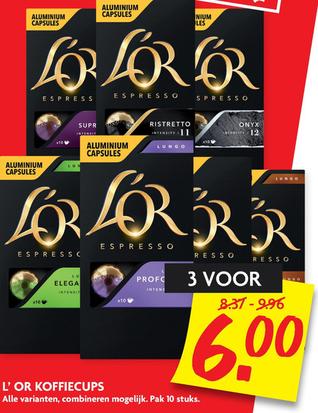 Douwe Egberts L Or   koffiecups folder aanbieding bij  Dekamarkt - details