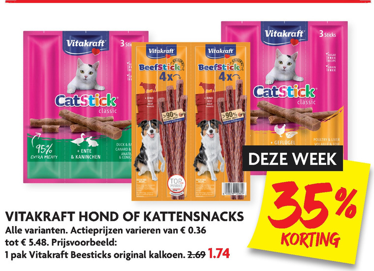 Vitakraft   hondensnacks, kattensnacks folder aanbieding bij  Dekamarkt - details