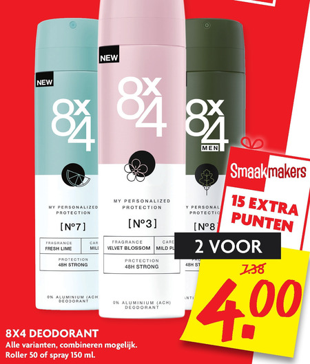 8x4   deodorant folder aanbieding bij  Dekamarkt - details