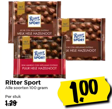 Ritter Sport   chocolade folder aanbieding bij  Vomar - details