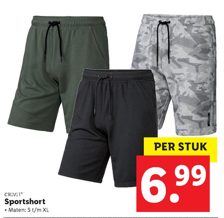 Crivit   heren sport short folder aanbieding bij  Lidl - details