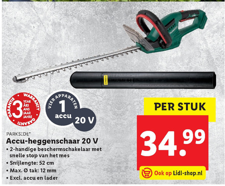 apotheker Jasje Koninklijke familie Parkside heggenschaar folder aanbieding bij Lidl - details