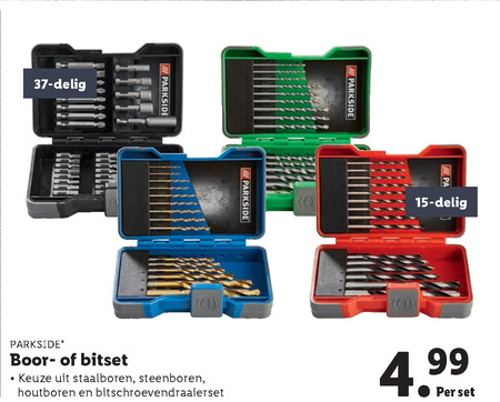 Parkside   borenset, boor/bitset folder aanbieding bij  Lidl - details