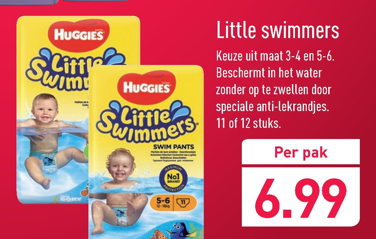 Huggies babyzwembroekje folder aanbieding bij Aldi -