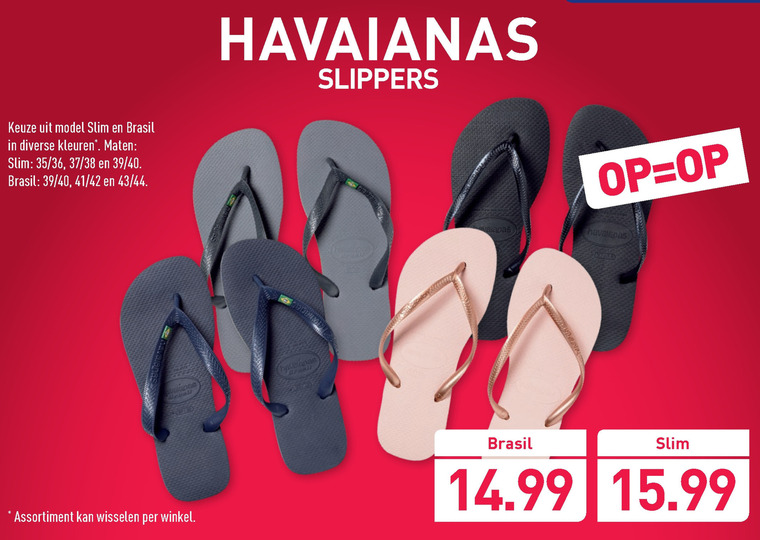 Havaianas   damesbadslippers, damesslipper folder aanbieding bij  Aldi - details