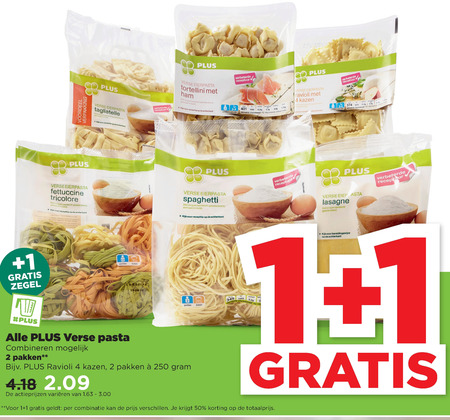 Plus Huismerk   tortellini, ravioli folder aanbieding bij  Plus - details