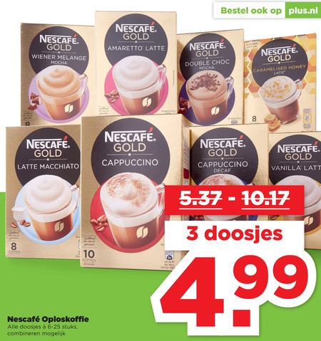 Nescafe   oploskoffie folder aanbieding bij  Plus - details