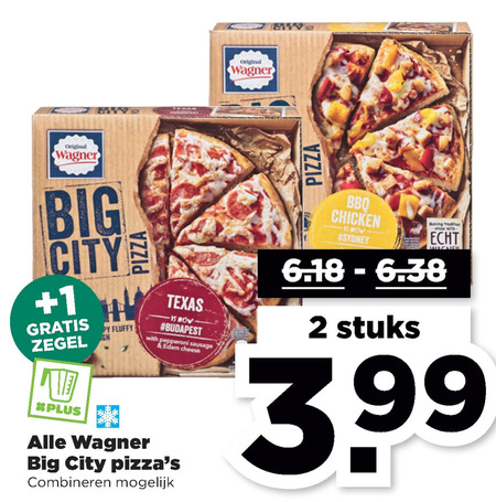 Wagner   diepvriespizza folder aanbieding bij  Plus - details