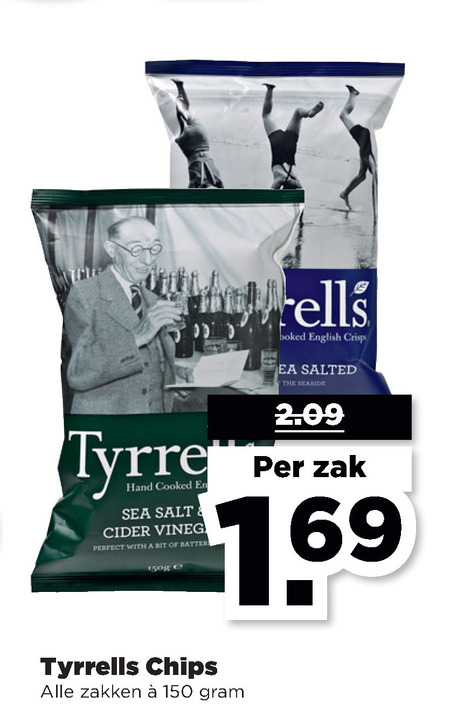 Tyrells   chips folder aanbieding bij  Plus - details