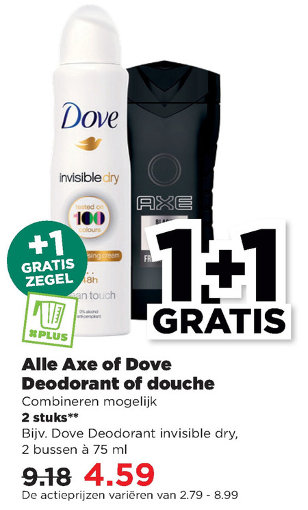 Axe   douchegel, deodorant folder aanbieding bij  Plus - details