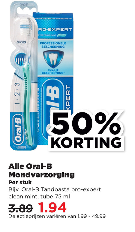 Oral-B   tandenborstel, tandpasta folder aanbieding bij  Plus - details