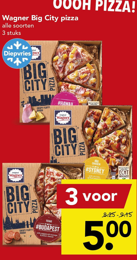 Wagner   diepvriespizza folder aanbieding bij  Deen - details