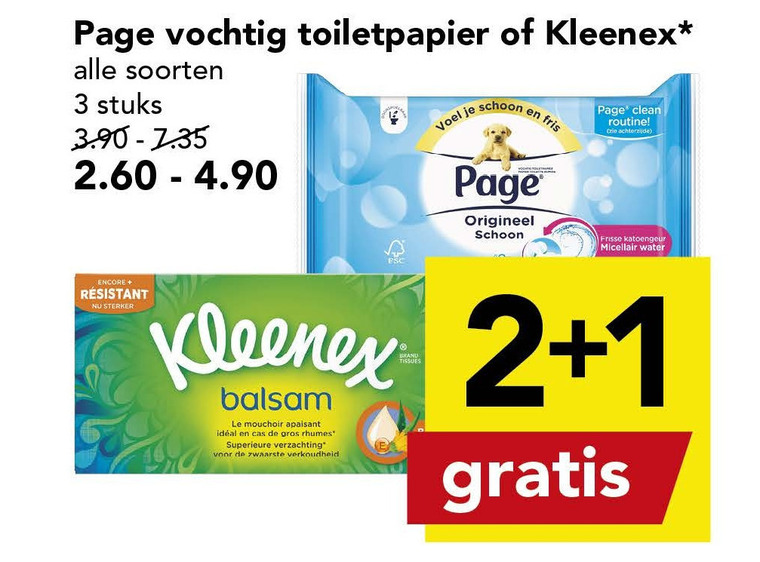 Kleenex   zakdoek, vochtig toiletpapier folder aanbieding bij  Deen - details