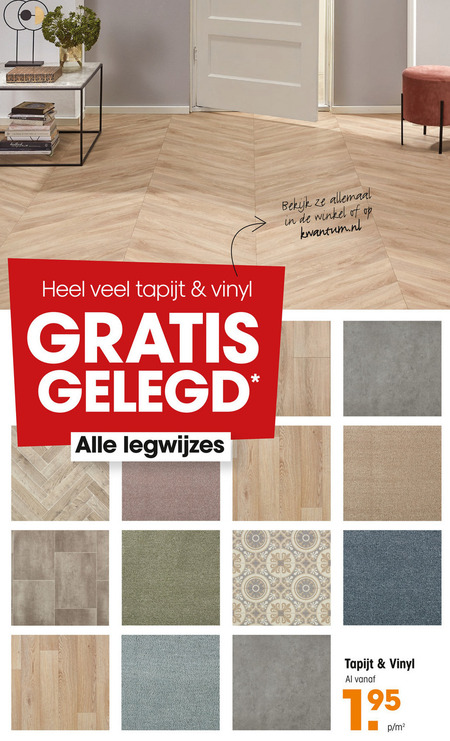 Sympton wond Mand tapijt, vinyl folder aanbieding bij Kwantum - details