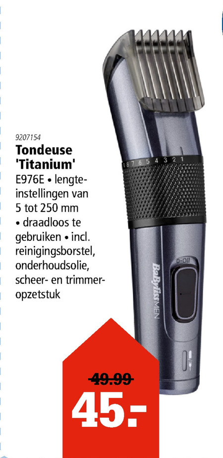 BaByliss   tondeuse folder aanbieding bij  Marskramer - details