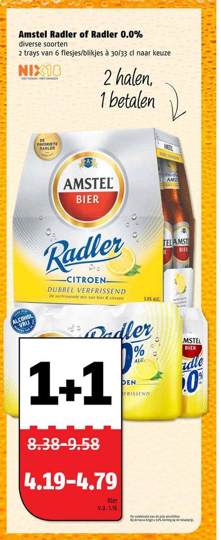 Amstel   radler bier folder aanbieding bij  Poiesz - details