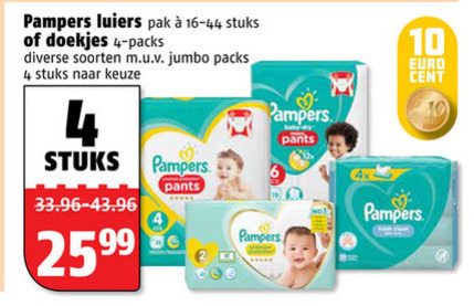 Pampers   billendoekjes, luiers folder aanbieding bij  Poiesz - details