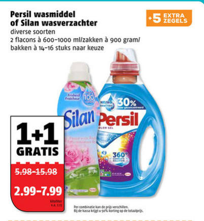 Silan   wasmiddel, wasverzachter folder aanbieding bij  Poiesz - details