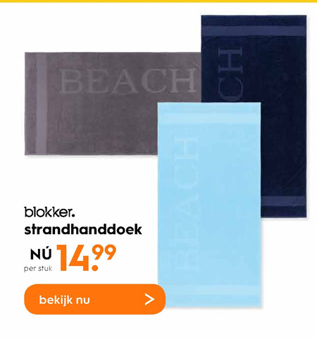 Blokker Huismerk   strandlaken folder aanbieding bij  Blokker - details