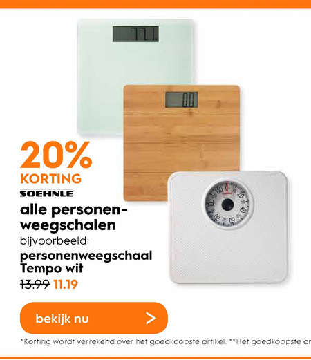 hoofd schuif Geit Soehnle weegschaal folder aanbieding bij Blokker - details