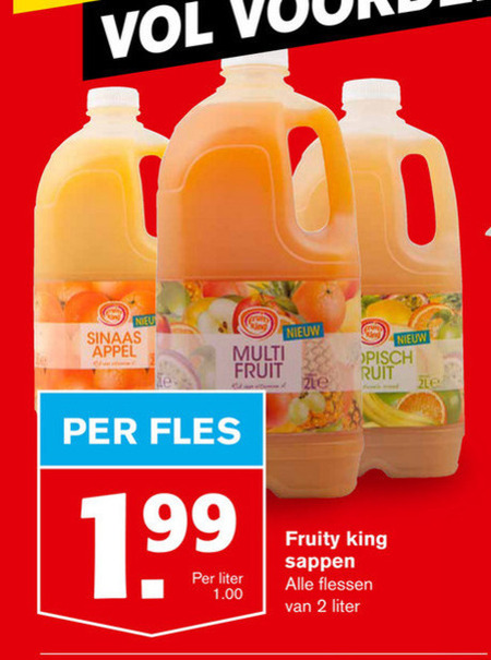 Fruity King   fruitdrank folder aanbieding bij  Hoogvliet - details