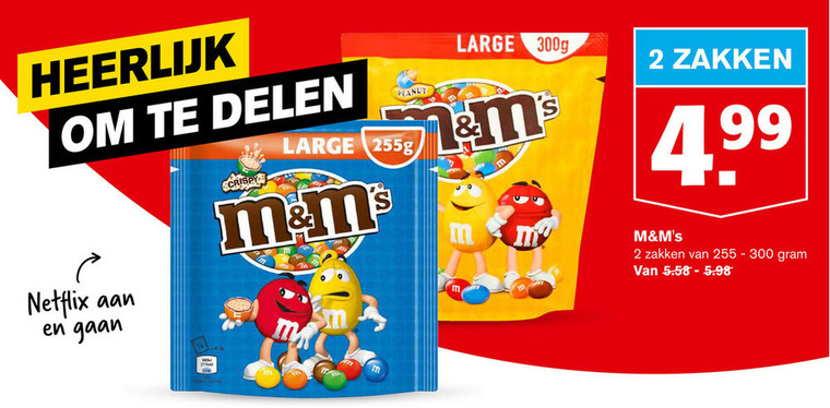 M en Ms   chocolade, chocoladepindas folder aanbieding bij  Hoogvliet - details