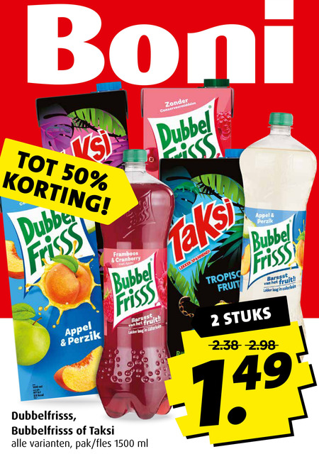 Taksi   fruitdrank, frisdrank folder aanbieding bij  Boni - details