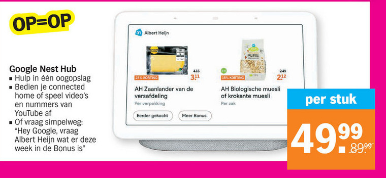 Google   media streamer folder aanbieding bij  Albert Heijn - details