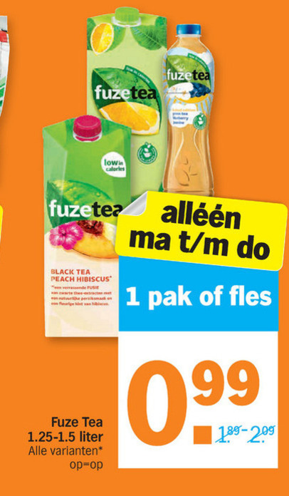 Fuze Tea   ice tea folder aanbieding bij  Albert Heijn - details