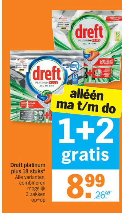 Dreft   vaatwasmiddel folder aanbieding bij  Albert Heijn - details