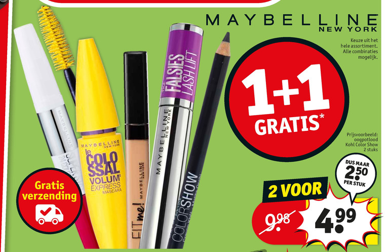 Maybelline   nagellak, lipstick folder aanbieding bij  Kruidvat - details