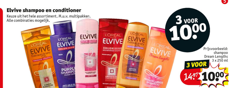 Elvive   shampoo, conditioner folder aanbieding bij  Kruidvat - details