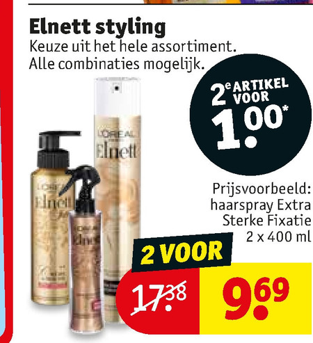 Elnett   hairspray folder aanbieding bij  Kruidvat - details