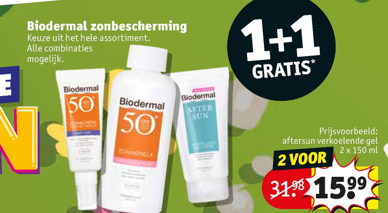 Biodermal   zonnebrandolie, aftersun folder aanbieding bij  Kruidvat - details