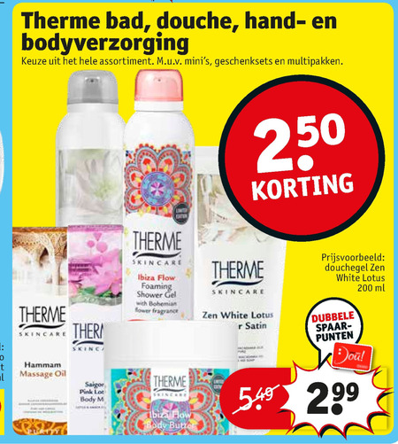 Therme   bodylotion, douchegel folder aanbieding bij  Kruidvat - details