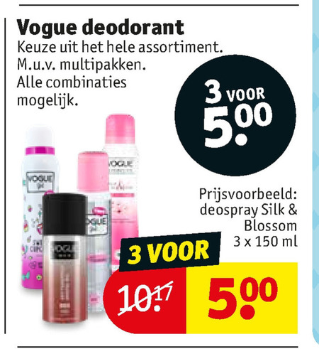 Vogue   deodorant folder aanbieding bij  Kruidvat - details